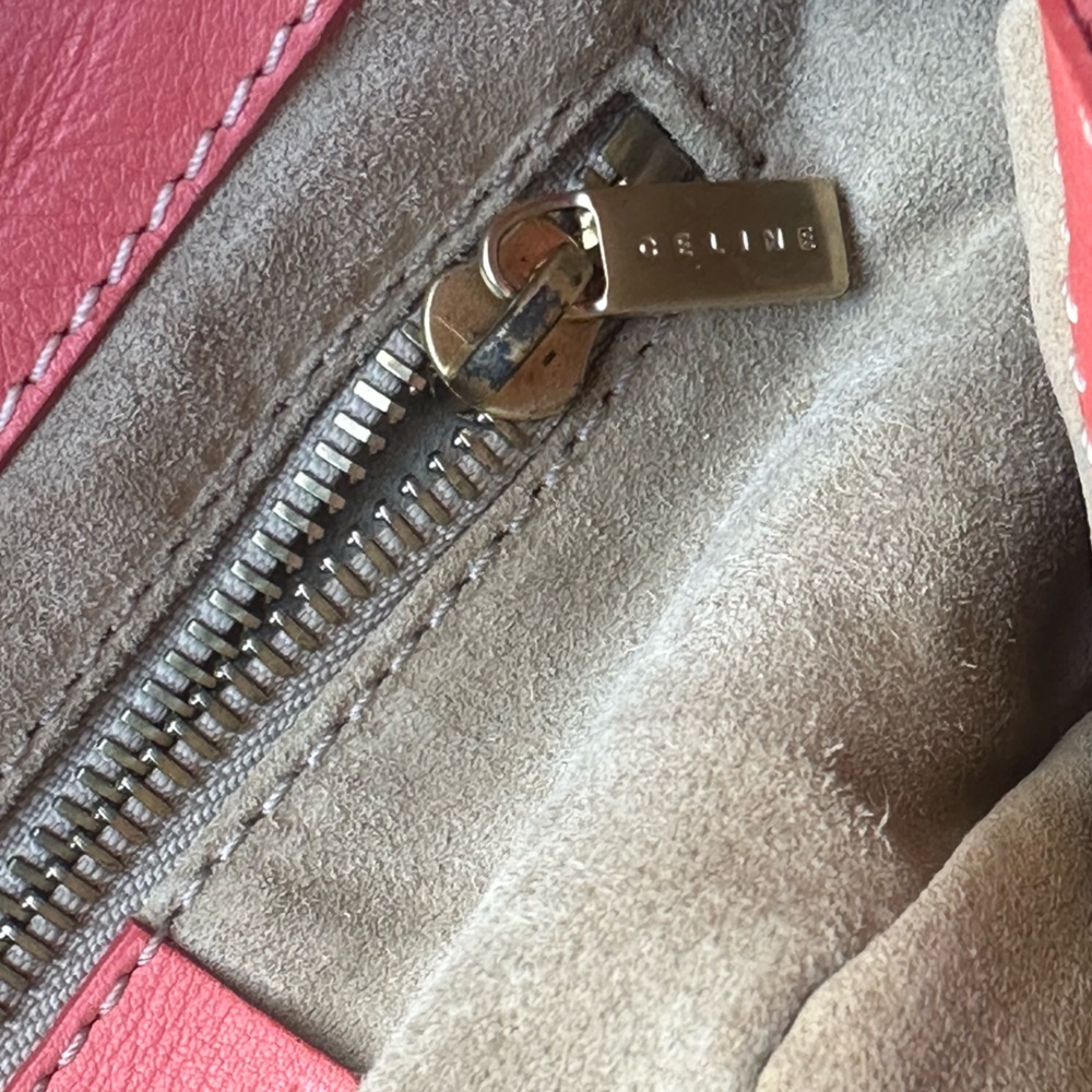 AUTHENTIC Celine Pink Y2K Suede Belt Shoulder Bag - Picture 10 of 10